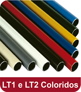 <p>Tubo de 28,6mm com 1mm ou 2mm de espessura em aço galvanizado 1010 SAE com revestimento em polipropileno colorido. Também disponível na bitola de 27,6mm.</p>
